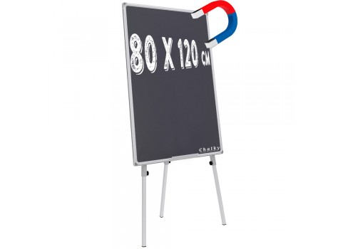 Chalky Teleskopik Ayaklı Manyetik Kara Tahta 80x120 cm